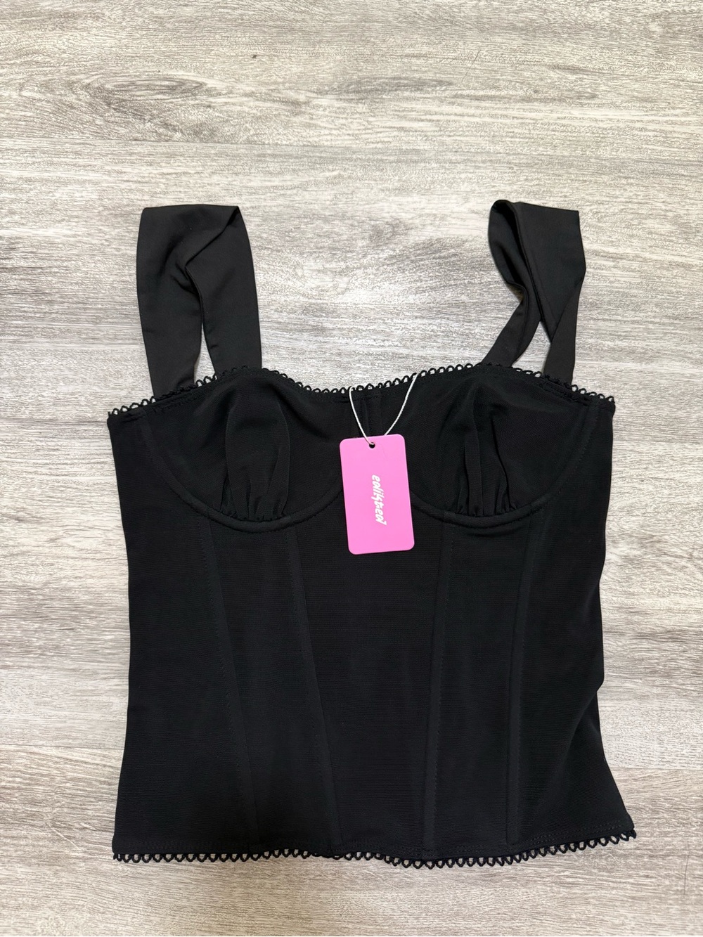 Edikted Black Bustier Top